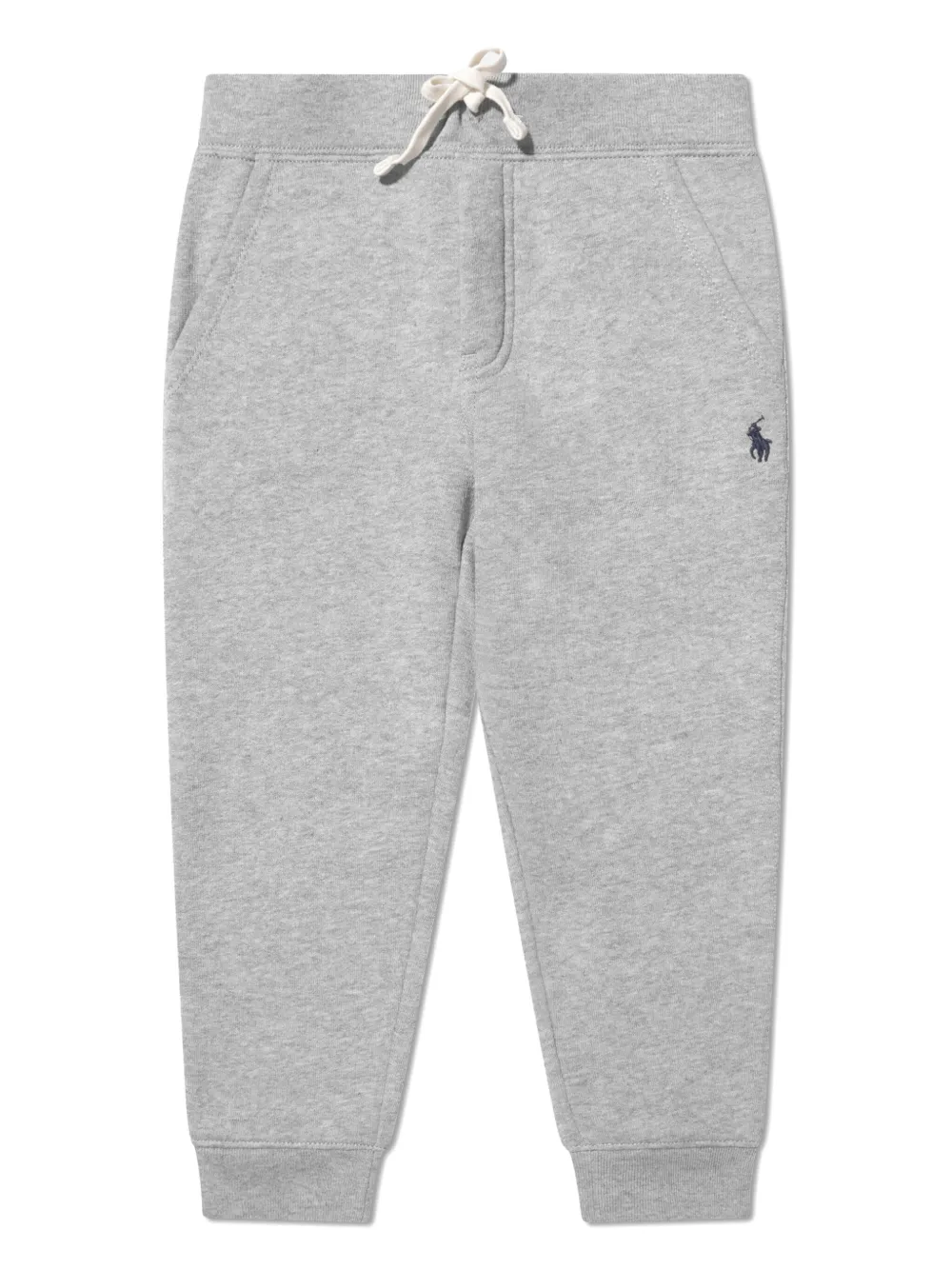 Polo Ralph Lauren Dark Sport Heather Boys' Logo-embroidered Tapered-leg Cotton-blend Jogging Bottoms In Grey