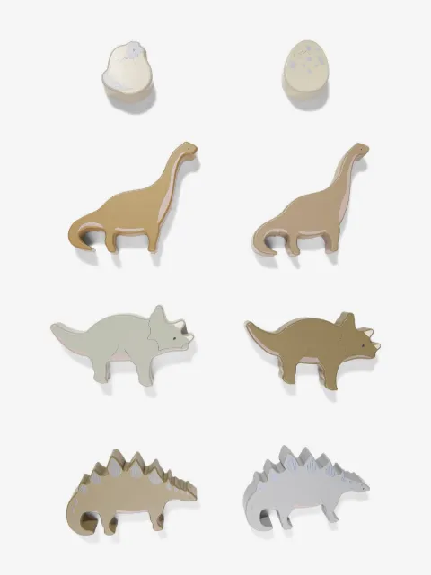 Konges Sløjd juego de ocho bloques de dinosaurios de madera
