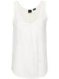 PINKO scoop-neck linen tank top - White