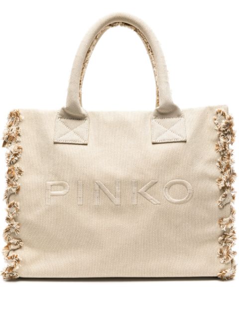 PINKO bolsa de playa con logo bordado