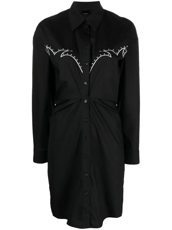 pinko shirt dress PINKO Sushi Tie Waist Printed Shirt Dress