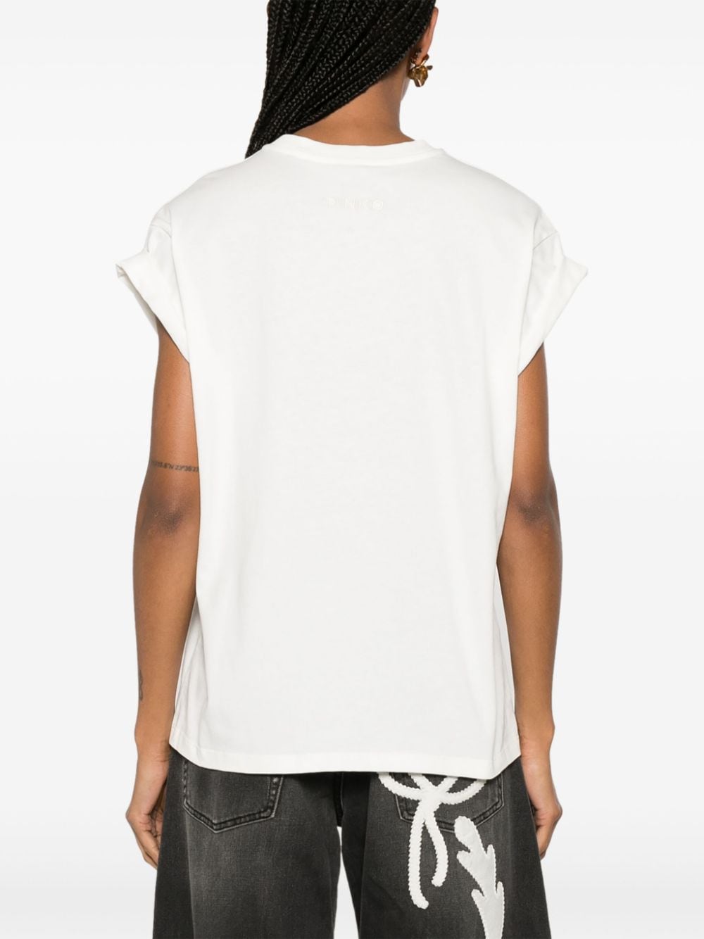 Shop Pinko Telesto Cotton T-shirt In White