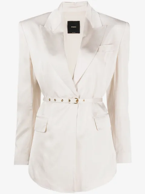 PINKO Goldeneye belted satin blazer