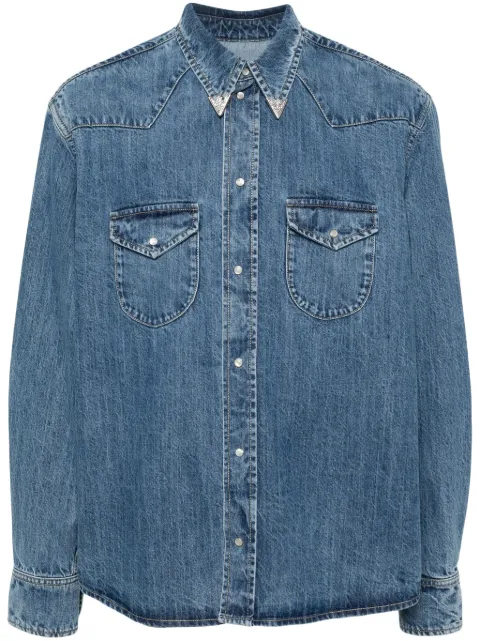 Bally camisa de mezclilla con detalles de cristal