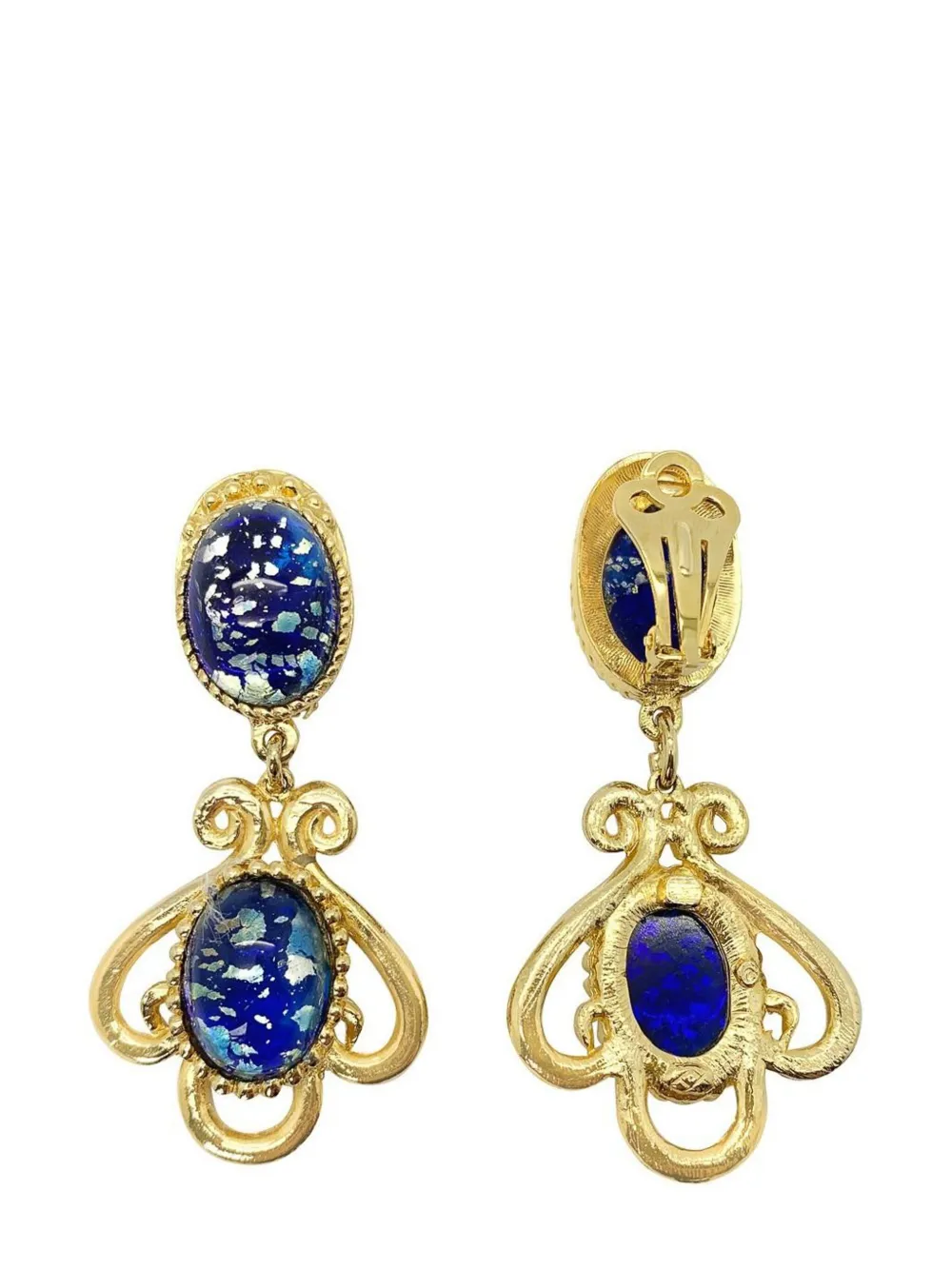 Jennifer Gibson Jewellery Vintage Cosmic Glass Cabochon Earrings