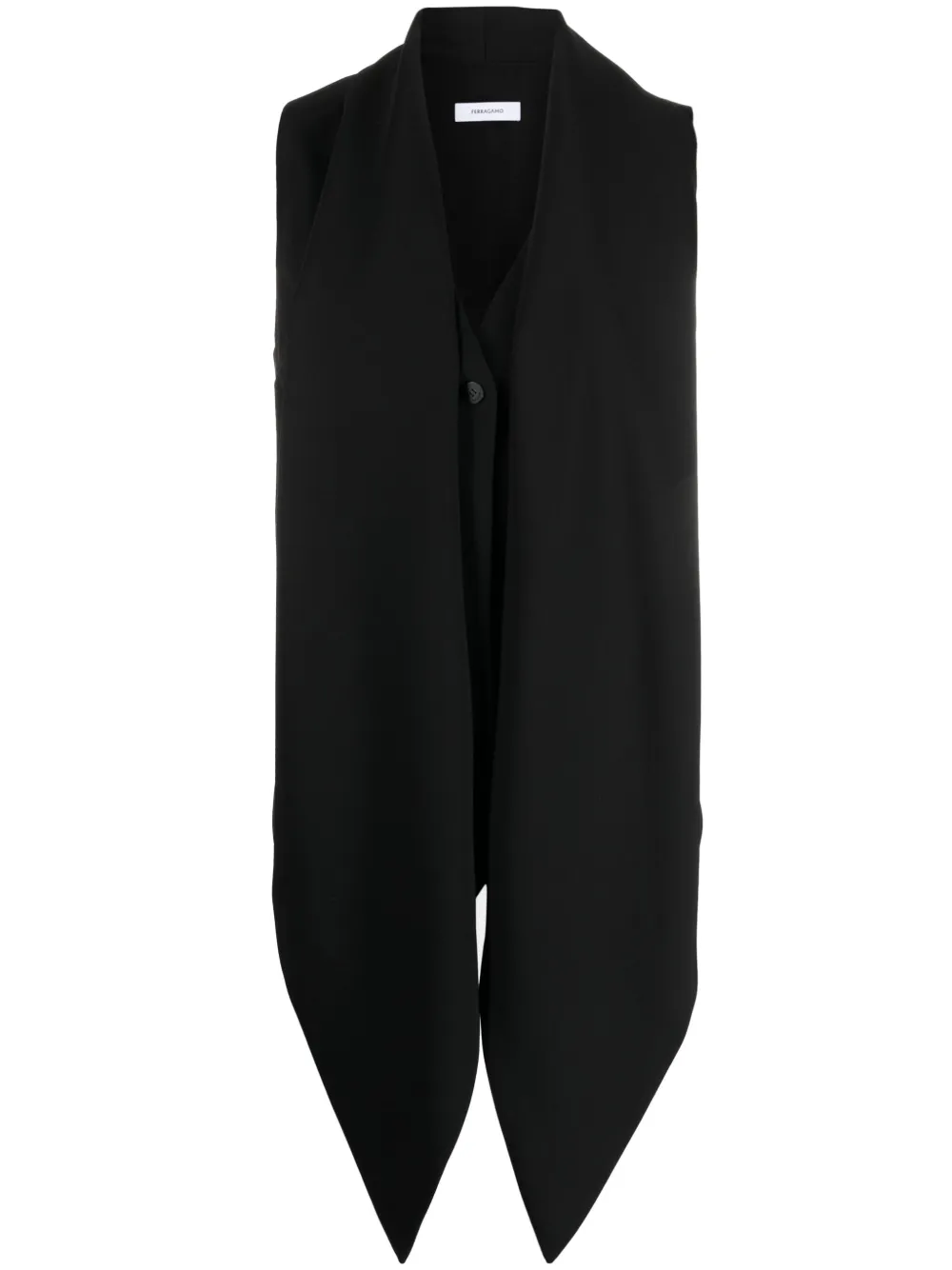 Ferragamo Sash-detail V-neck Waistcoat In Black