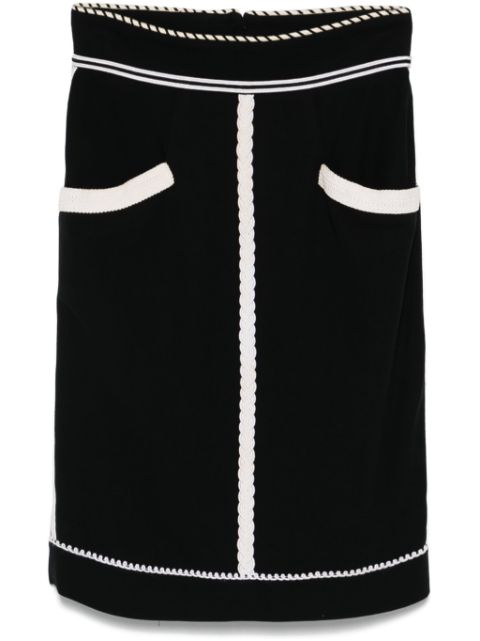 CHANEL 1990s contrast-trim skirt Women