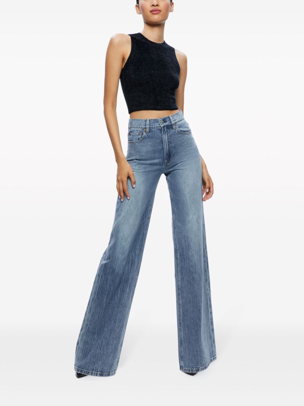 Shop Alice And Olivia Weezy Straight-leg Jeans In Blau