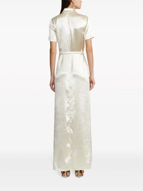 Ralph Lauren Collection Vestido Camisero Manga Corta Neutro