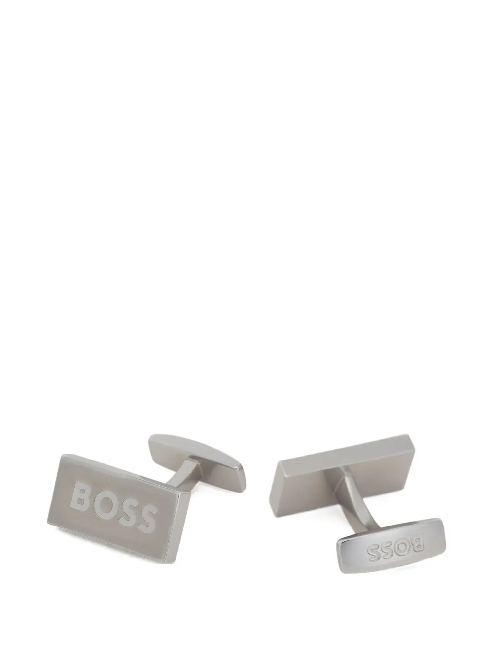 BOSS Abotoaduras com logo gravado | Cinza | Image 1
