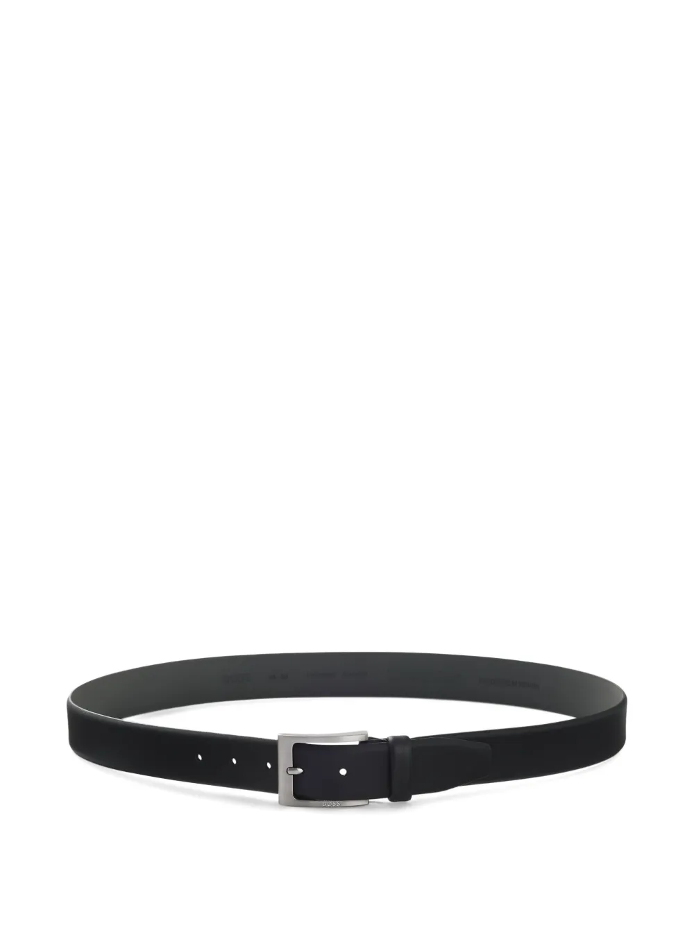 BOSS logo-engraved leather belt | Black | Image 1