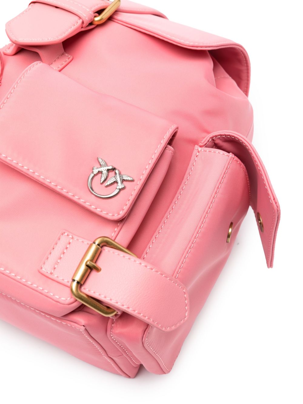 Shop Pinko Pocket Logo-plaque Backpack In Pink