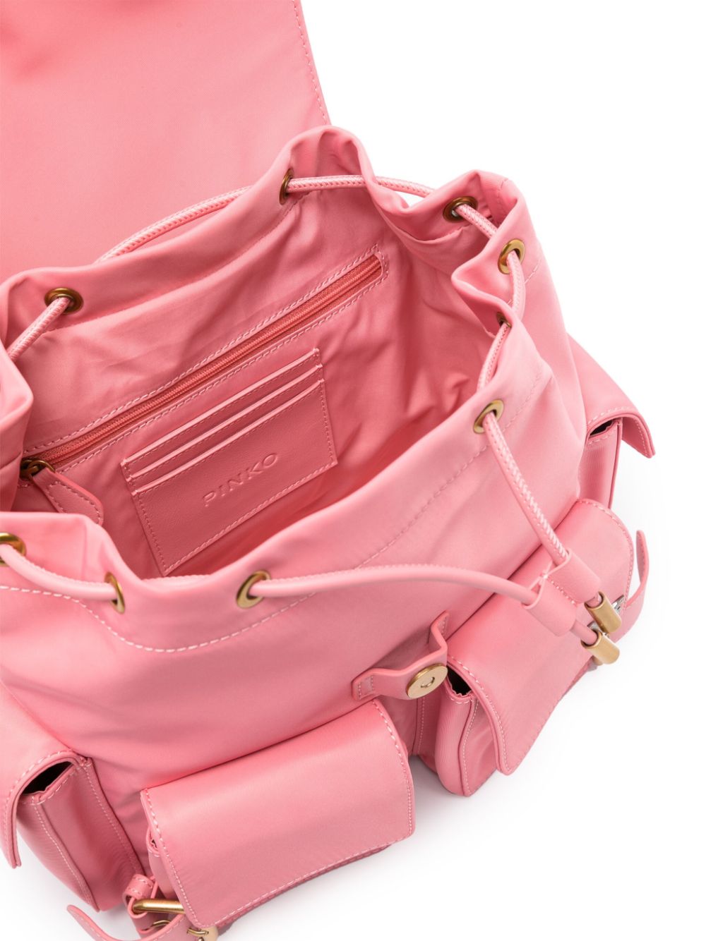 Shop Pinko Pocket Logo-plaque Backpack In Pink