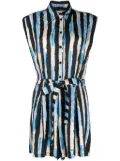 PINKO Tempesta striped satin playsuit - Blue