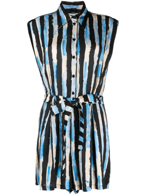 PINKO Tempesta striped satin playsuit