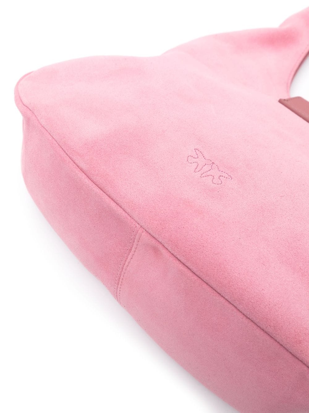 Shop Pinko Love Birds Suede Shoulder Bag In Rosa