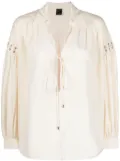 PINKO ring-findings detailed poplin tunic - Neutrals