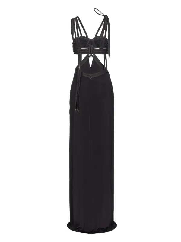 洋服通販 - 新作アイテムを Dress Maxi Detailing cut-out PINKO | FARFETCH | Black ワンピース