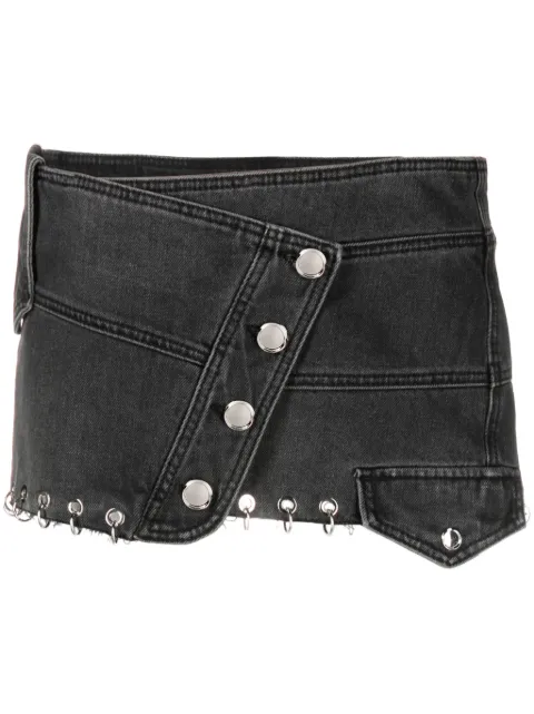 PINKO rings-detailed denim miniskirt