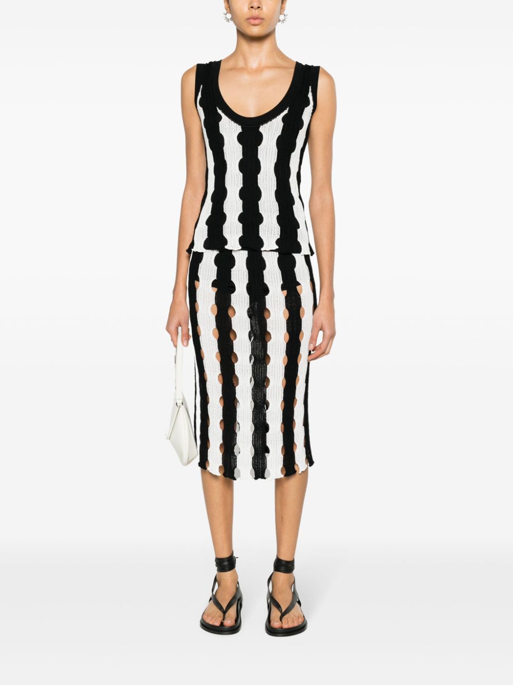 Image 2 of PINKO cut-out striped midi skirt