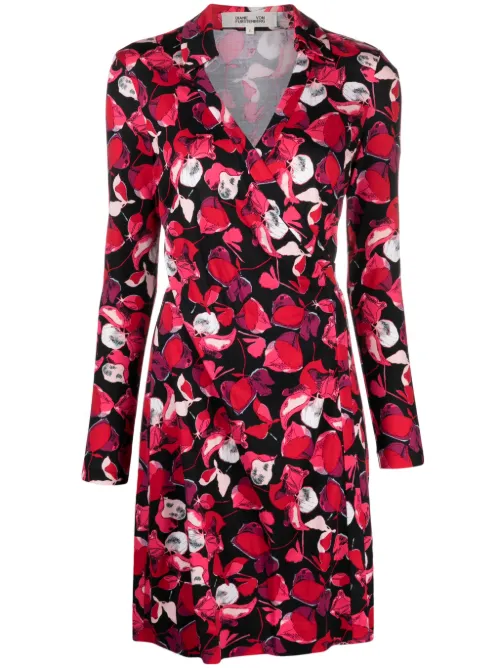 Robe-portefeuille Jeanne à fleurs - DVF Diane von Furstenberg - Modalova