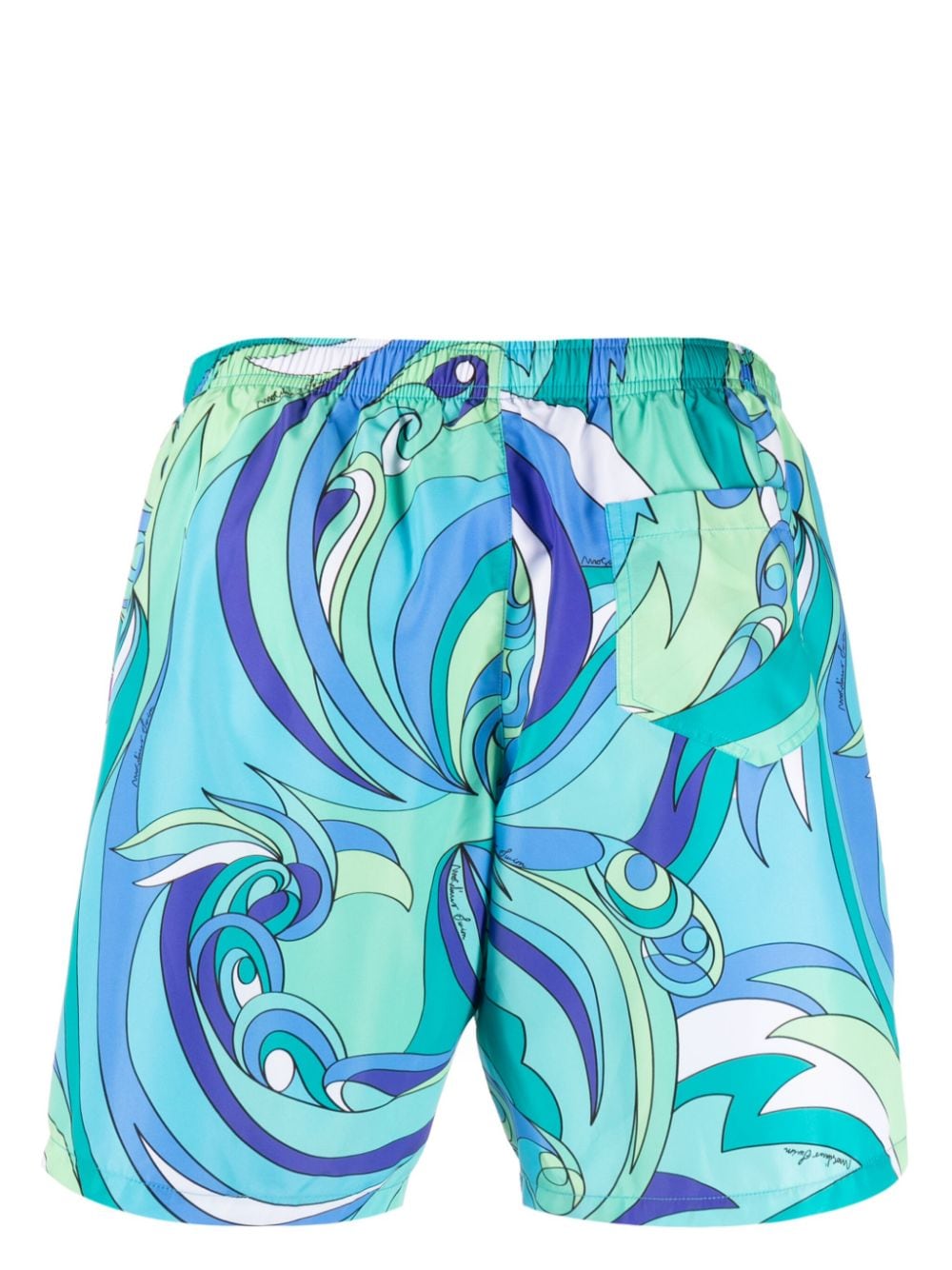 Moschino abstract-pattern drawstring swim shorts Groen