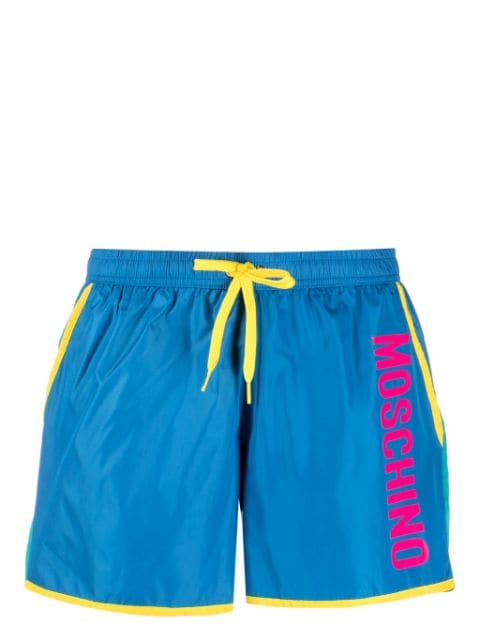 Moschino shorts de playa con logo estampado y diseño color block