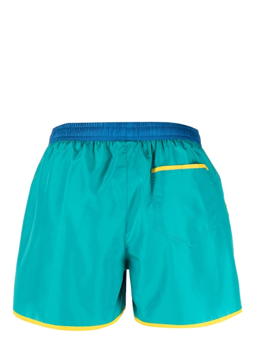 Moschino logo-print colour-block swim shorts Blauw