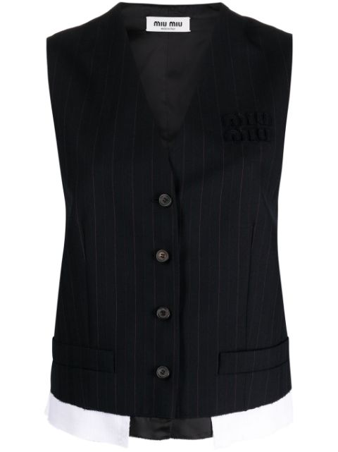 Miu Miu pinstriped layered wool vest Women