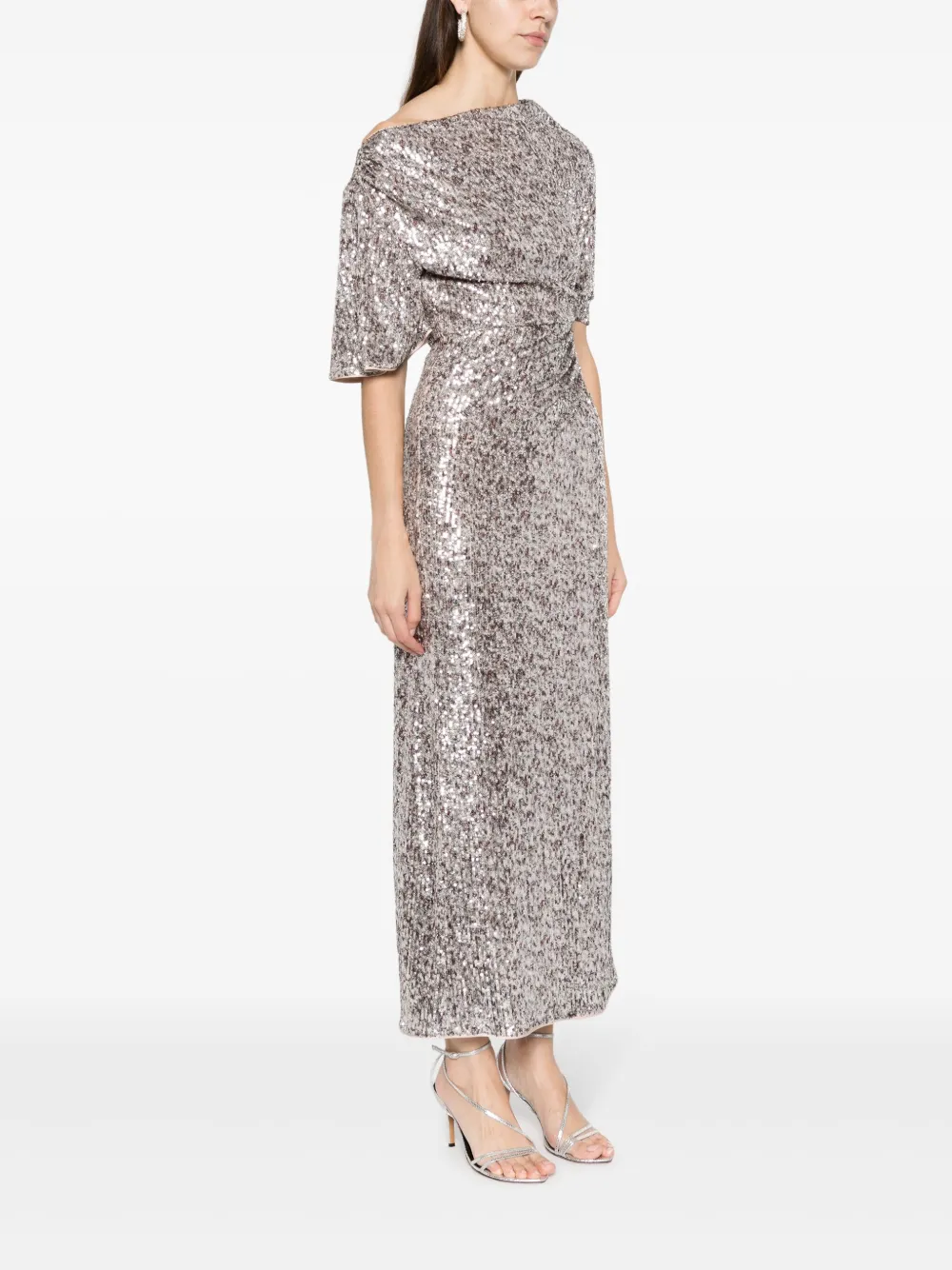 Shop Diane Von Furstenberg Wittrock Sequin-embellished Dress In Silver