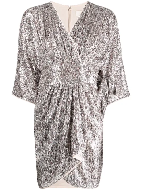 Robe portefeuille mi-longue à sequins - DVF Diane von Furstenberg - Modalova