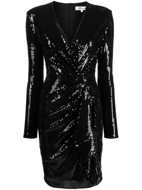 Robe De Cocktail Noire Diane Von Furstenberg 'Jeannie' - Nylon - Mini - Neuve Étiquetée