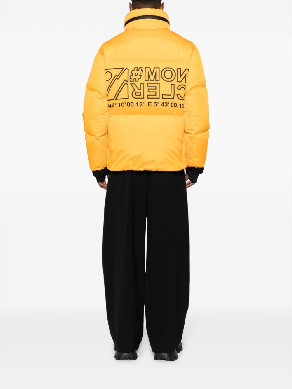 Shop Moncler Verdons Logo-print Ski Jacket In Yellow