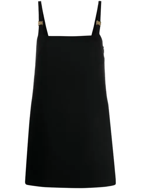 Miu Miu logo-plaque wool minidress