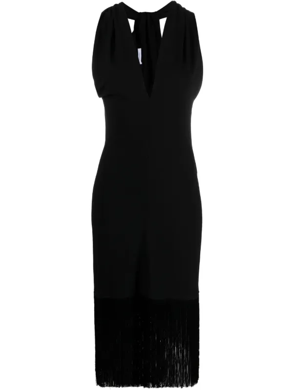 FERRAGAMO★素敵！Fringe Virgin Wool Dress FERRAGAMO Fringed strapless voile midi dress | NET-A-PORTER