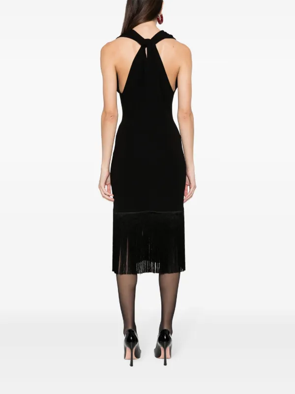 FERRAGAMO★素敵！Fringe Virgin Wool Dress FERRAGAMO Fringed strapless voile midi dress | NET-A-PORTER