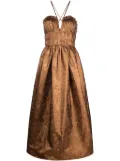 Ulla Johnson Seraphina halterneck taffeta midi dress - Brown