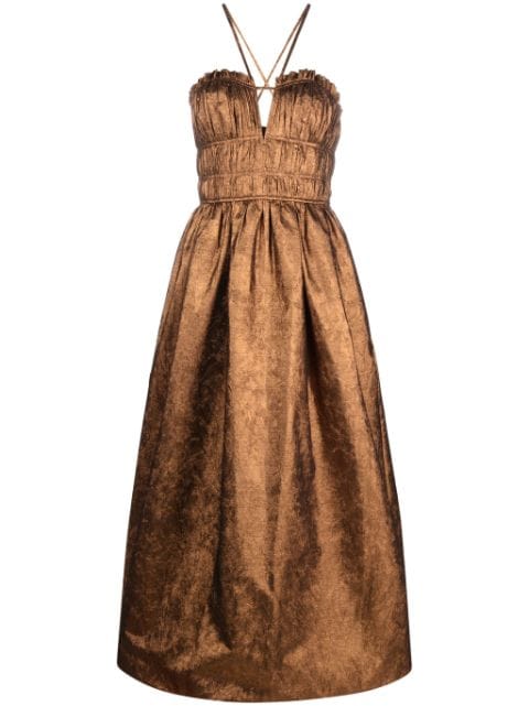 Ulla Johnson Seraphina halterneck taffeta midi dress