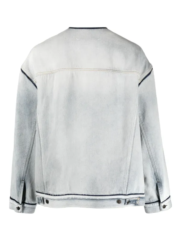 White frayed denim store jacket