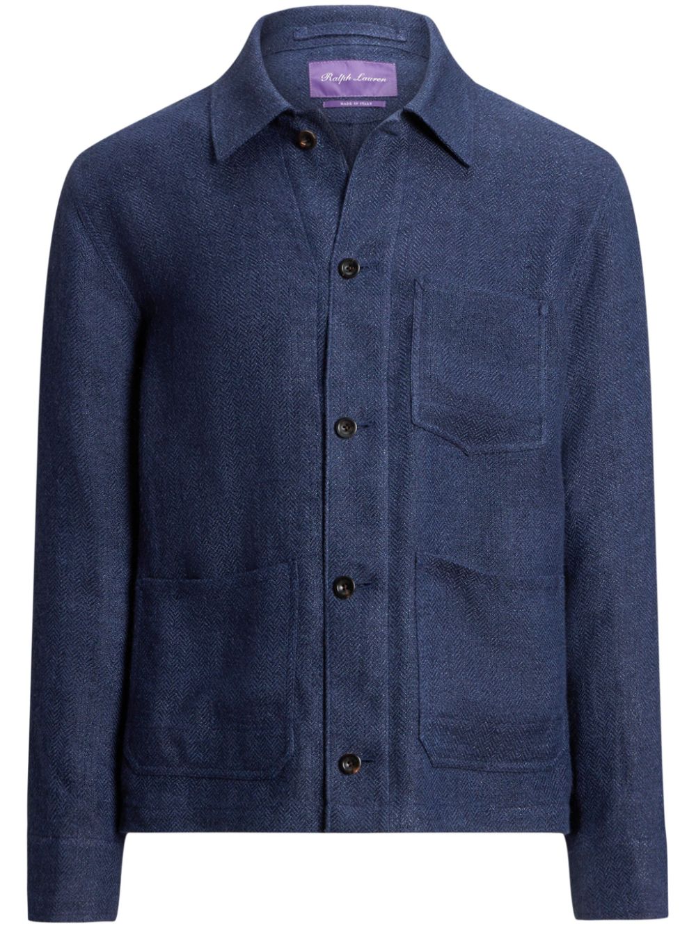 Ralph Lauren Purple Label herringbone single-breasted jacket - Blue