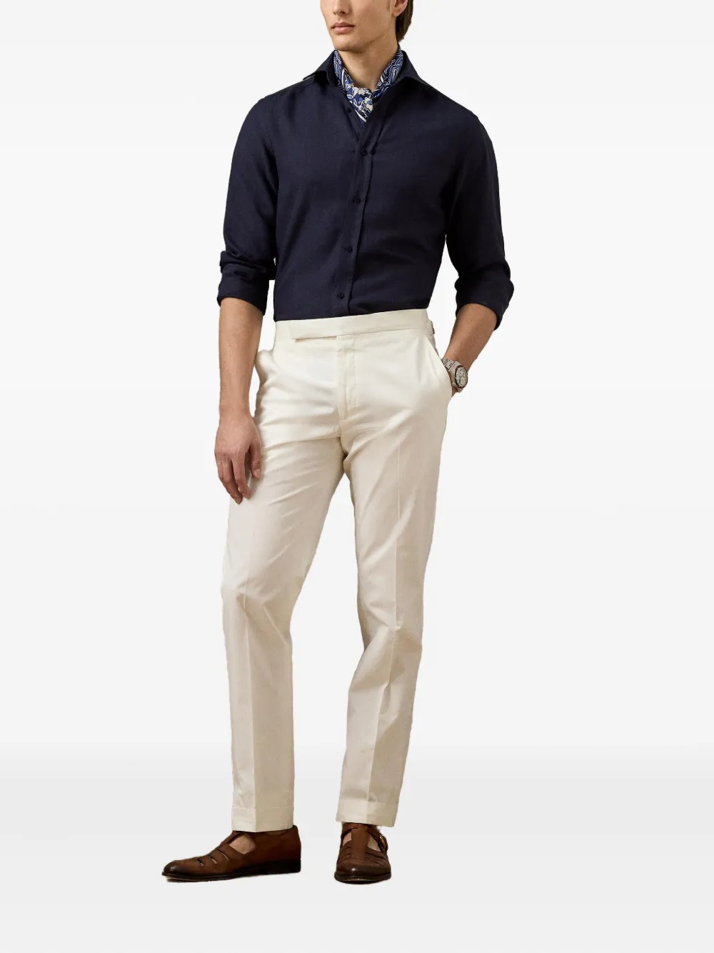 Ralph Lauren Purple Label Katoenen broek - Wit