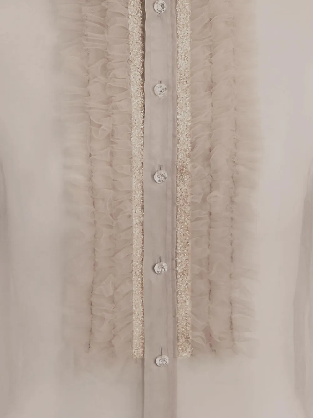 Ralph Lauren Collection Blouse van zijdemix - Beige