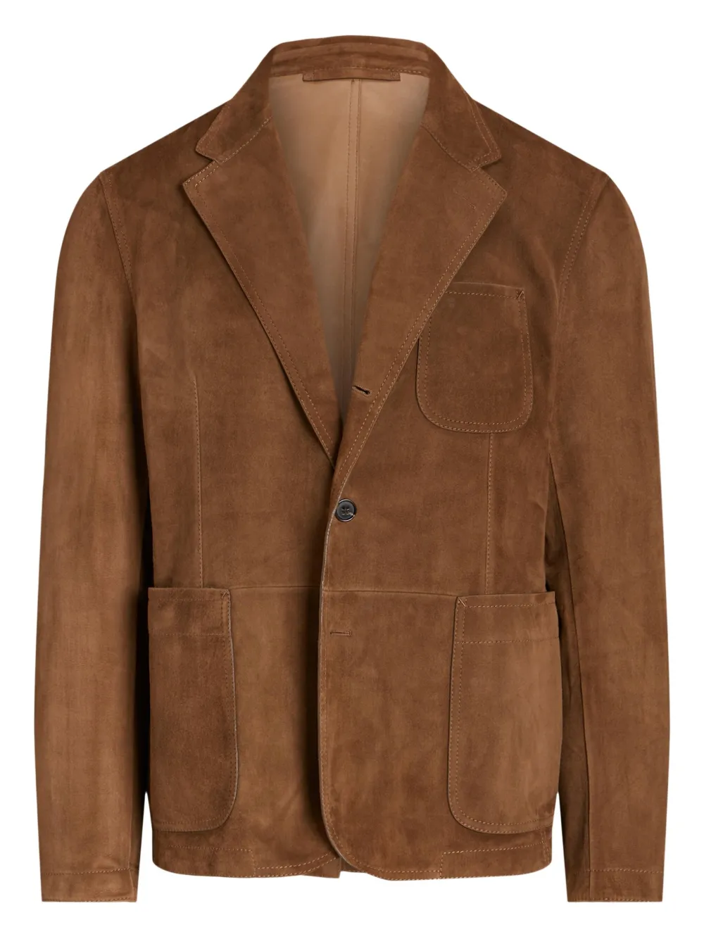 Ralph Lauren Purple Label suede single-breasted blazer | Brown | Image 1