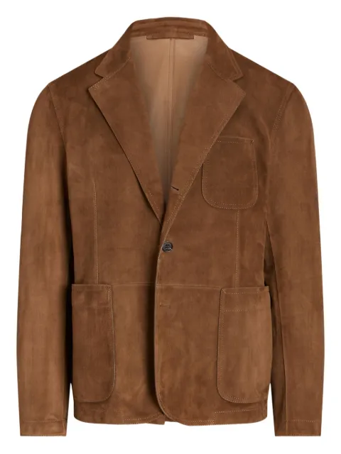 Ralph Lauren Purple Label suede single-breasted blazer