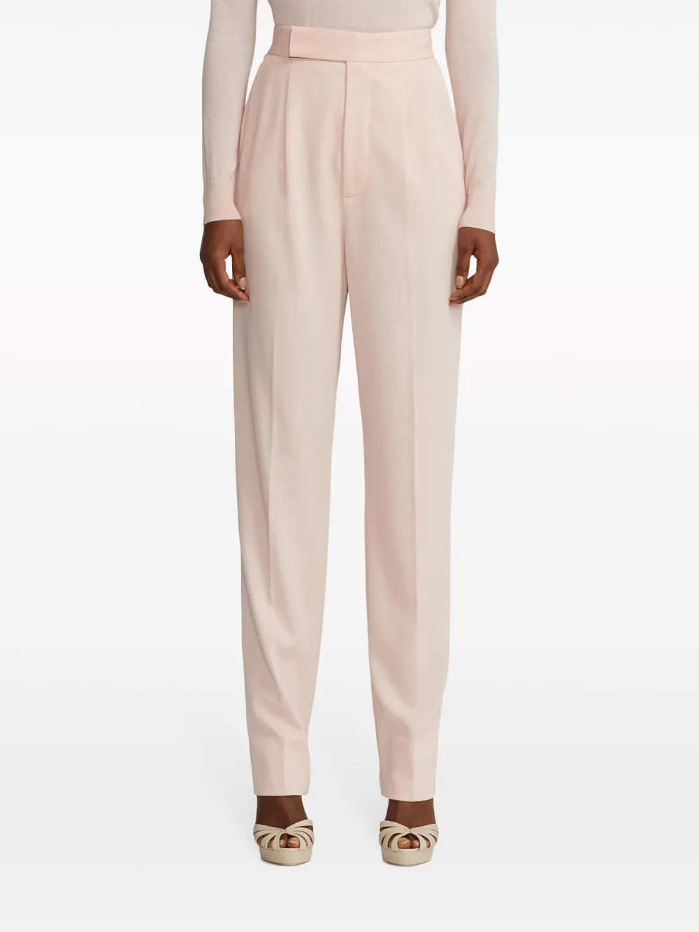 Shop Ralph Lauren Evanne Tailored Trousers In Pink