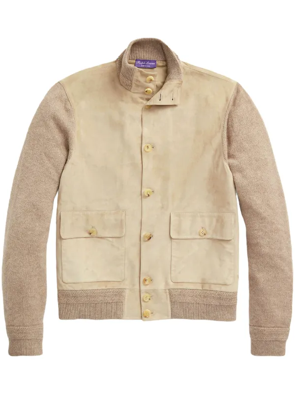 Ralph Lauren Purple Label Panelled Cashmere Cardigan Neutrals FARFETCH TR