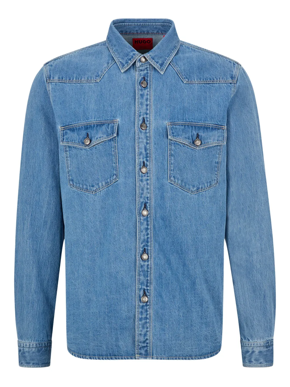 HUGO Camisa jeans com abotoamento | Azul | Image 1