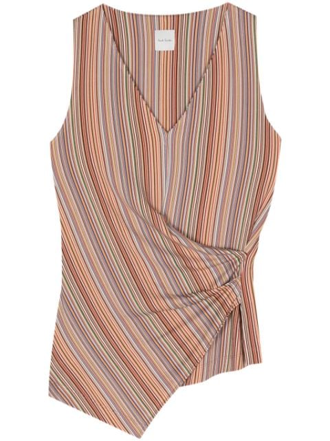 Paul Smith gathered detail striped blouse