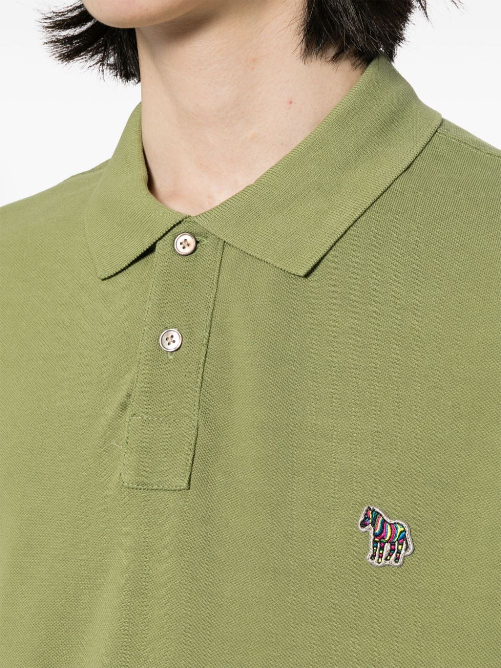 Shop Ps By Paul Smith Logo-embroidered Cotton Polo Shirt In Grün