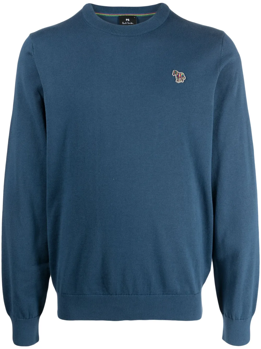 Ps By Paul Smith Logo-patch Cotton Sweatshirt In Blue